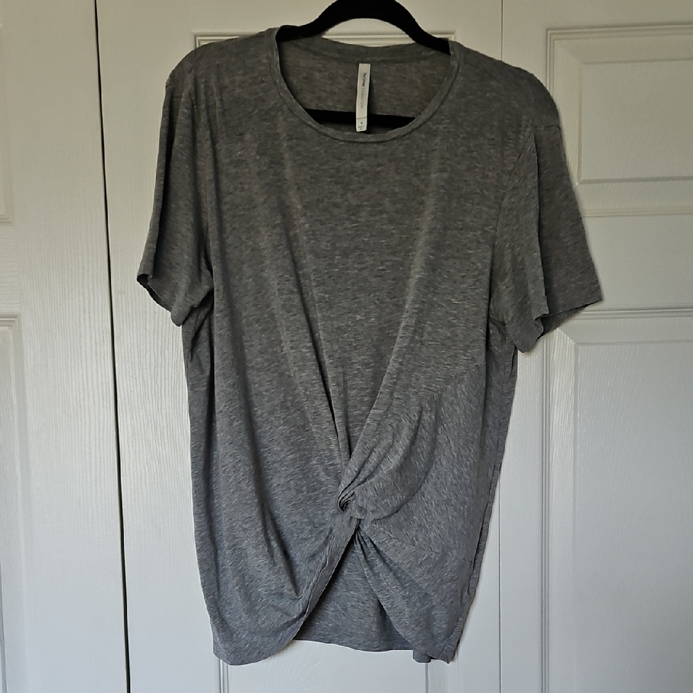 Aritzia Babaton Heather Gray Twist Front Tee